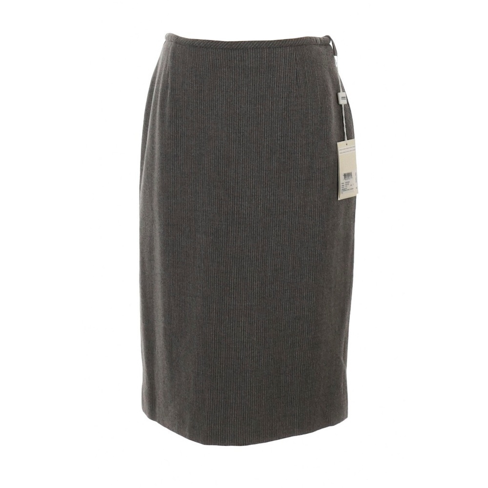Armani Collezione Charcoal Pinstripe Wool Skirt 2